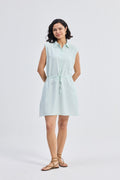 Drawstring Shirt Dress in Stripes - All - N - 1