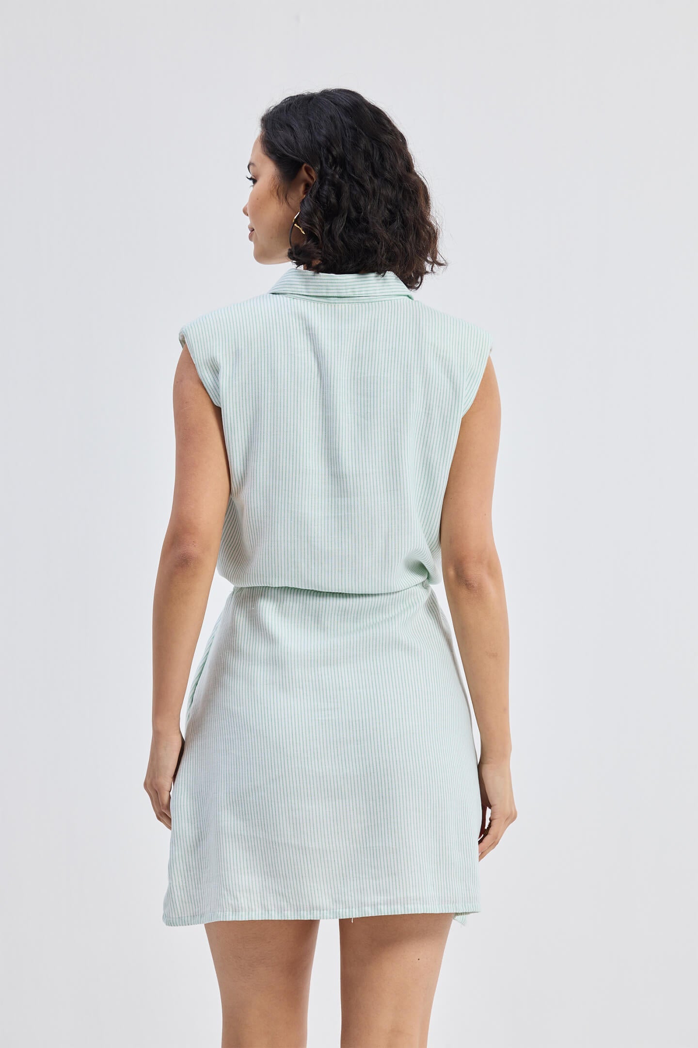 Drawstring Shirt Dress in Stripes - All - N - 1