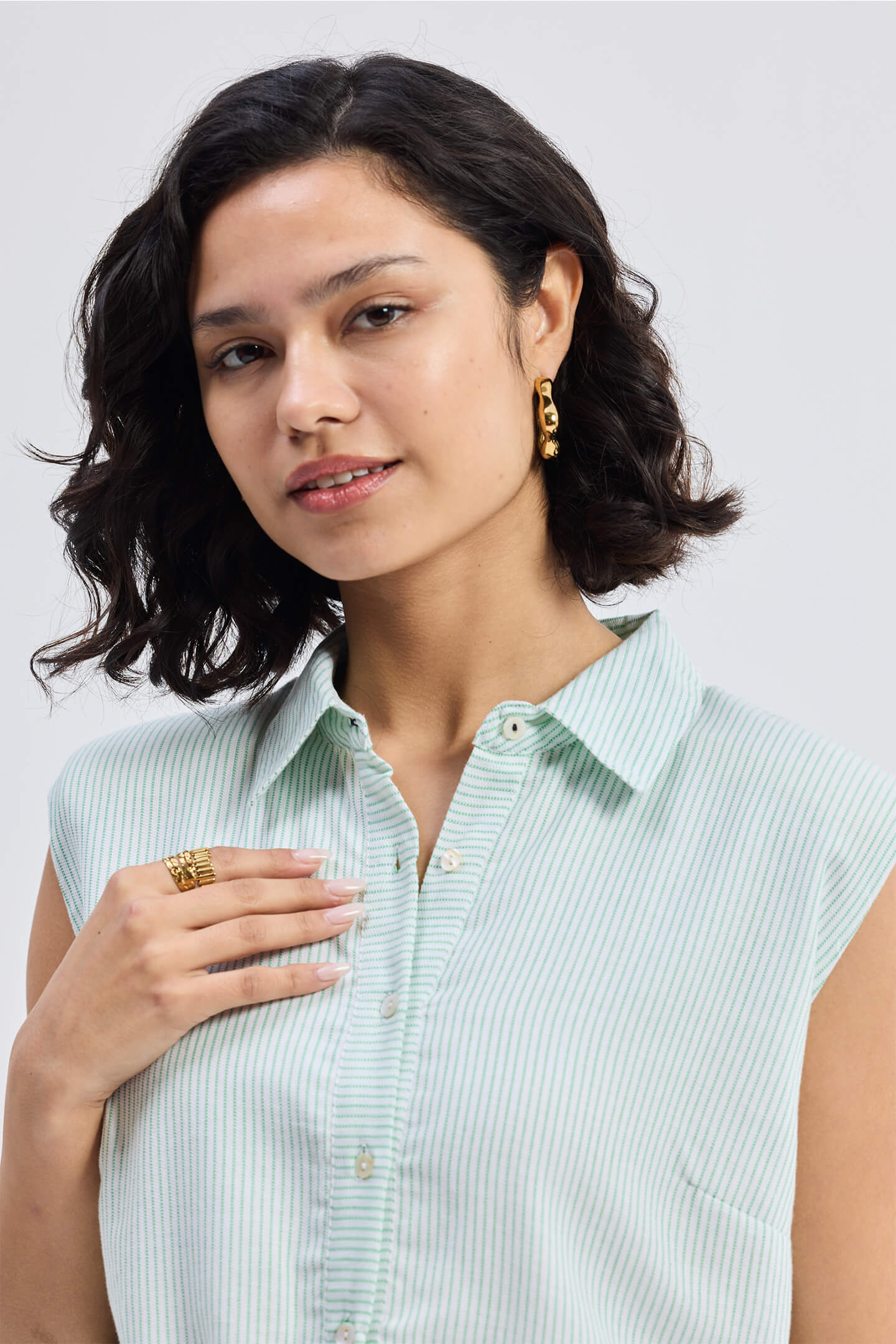 Drawstring Shirt Dress in Stripes - All - N - 1