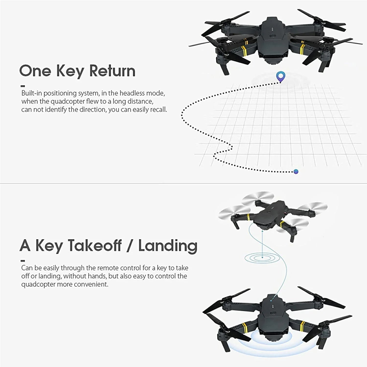 4K HD Dual Camera RC FPV WiFi Portable Wide Angle Foldable Quadcopter Drone - All - N - 1