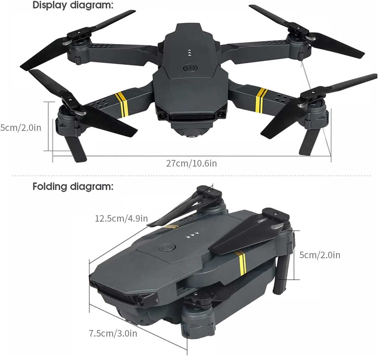 4K HD Dual Camera RC FPV WiFi Portable Wide Angle Foldable Quadcopter Drone - All - N - 1