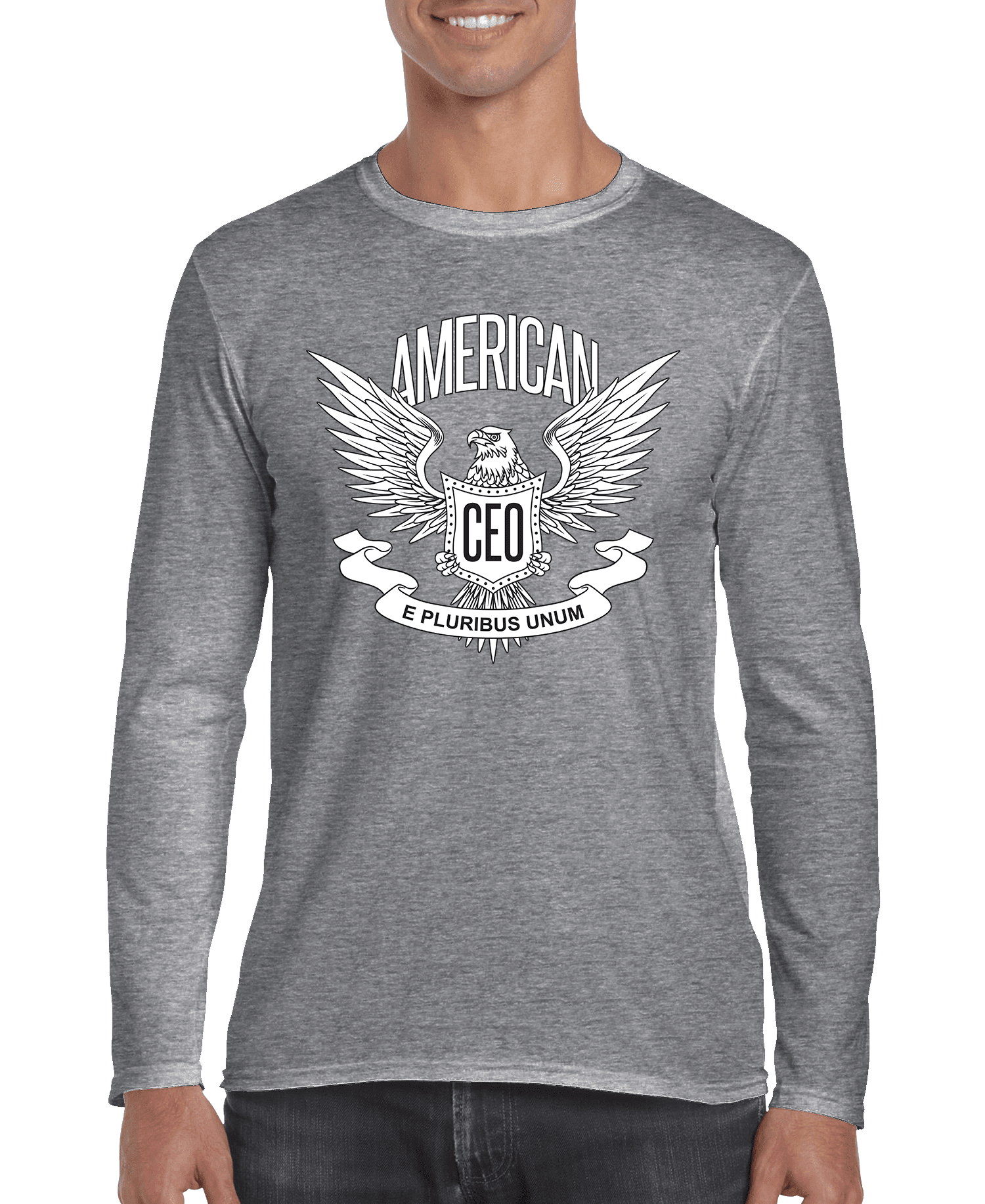 American CEO Patriotic Eagle Men's Long Sleeve Shirt - All - N - 1