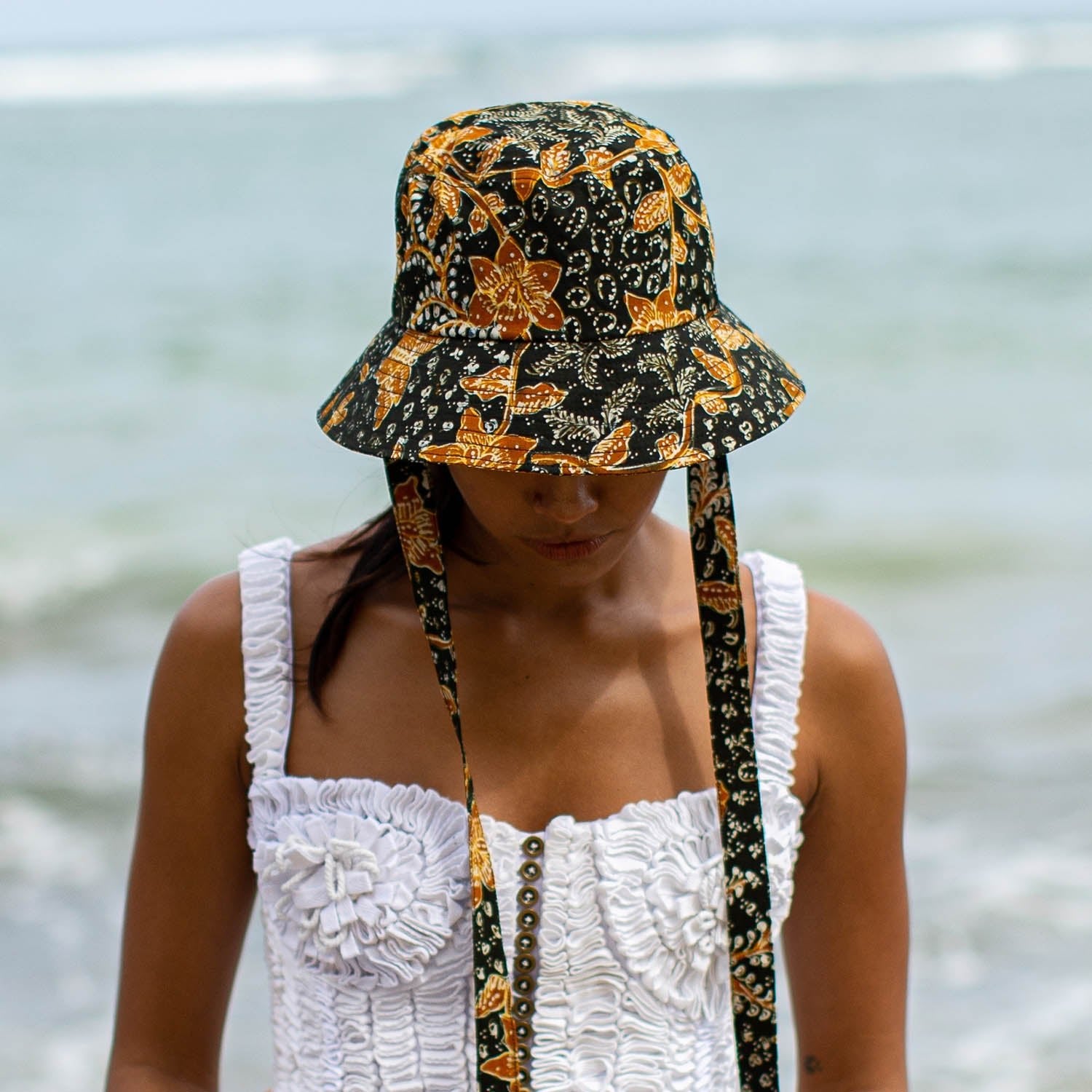 JASMINE Chinoiserie Batik Hat In Brown and Black - All - N - 1