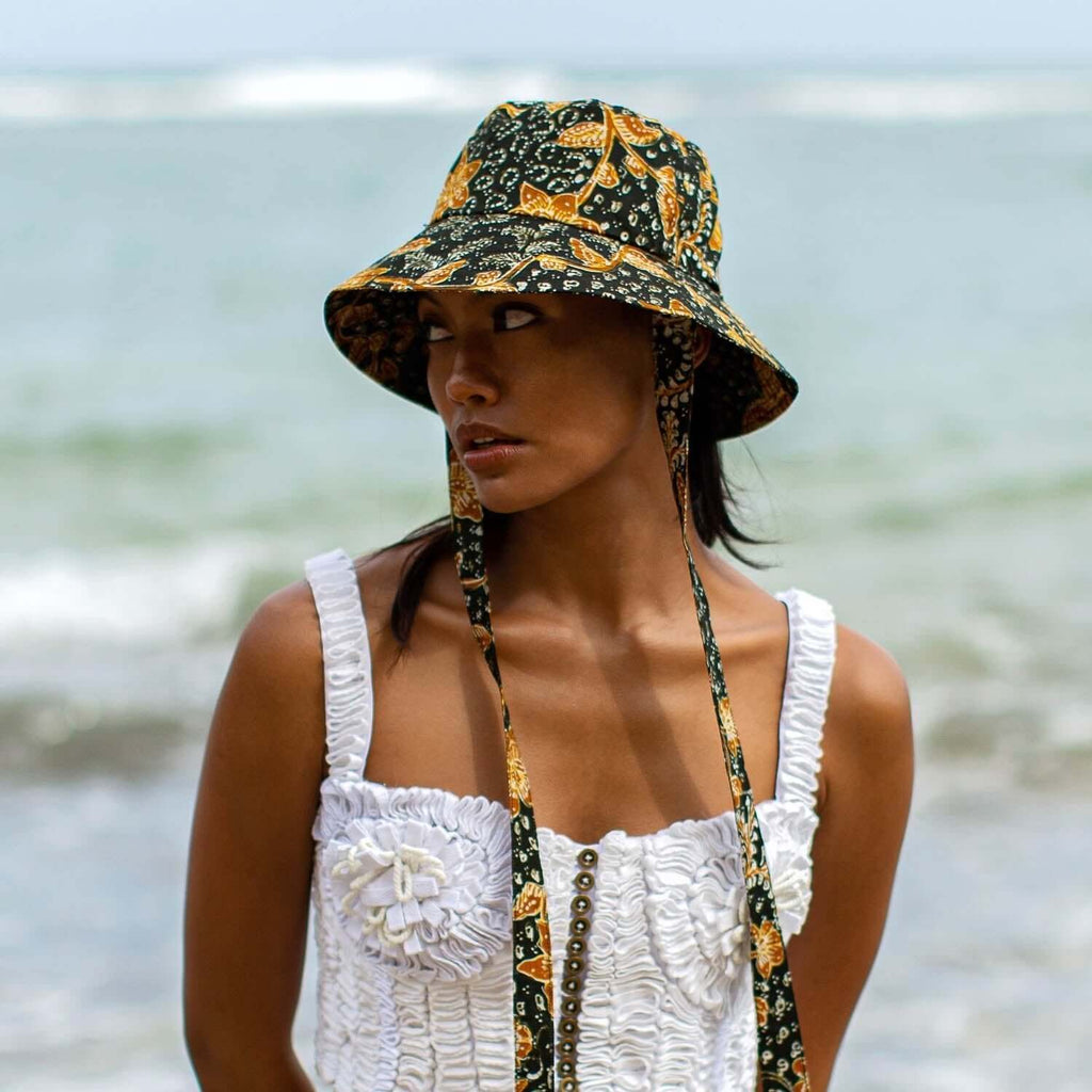 JASMINE Chinoiserie Batik Hat In Brown and Black - All - N - 1