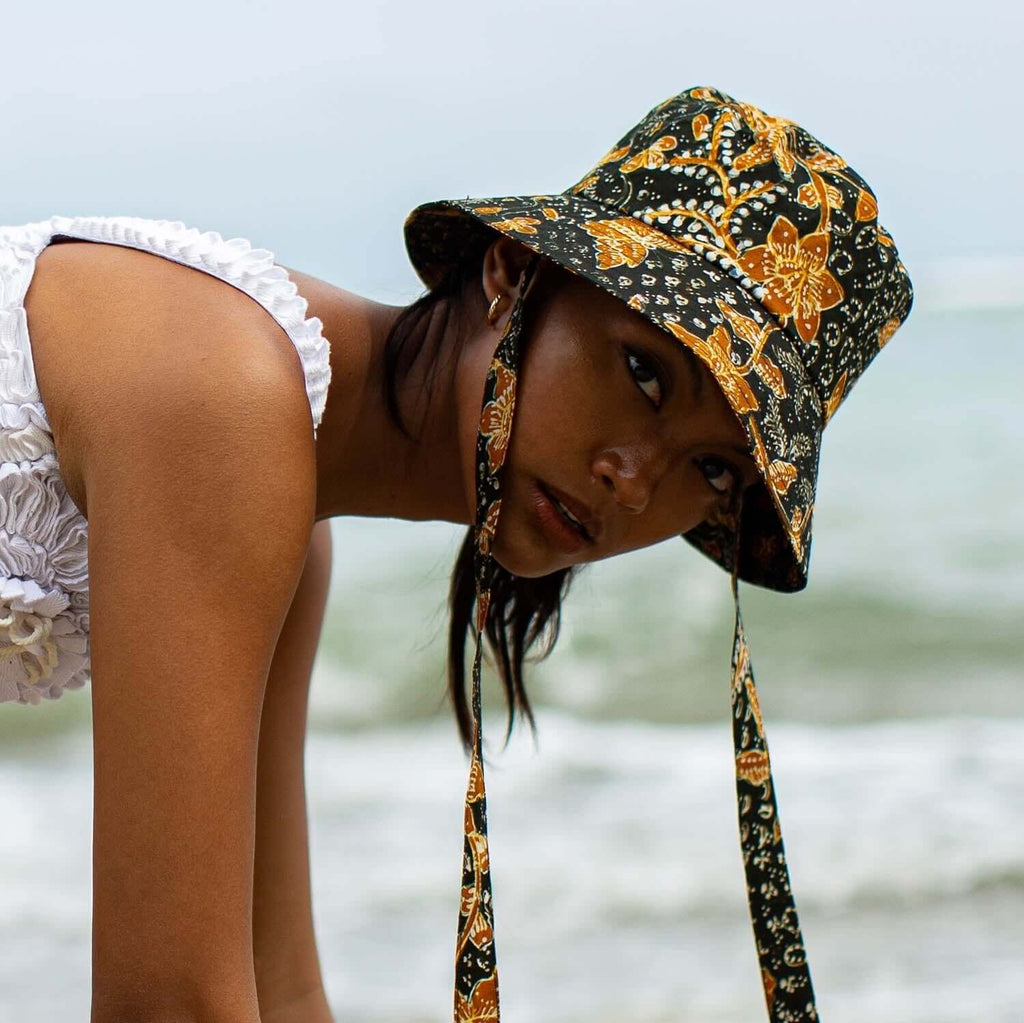 JASMINE Chinoiserie Batik Hat In Brown and Black - All - N - 1