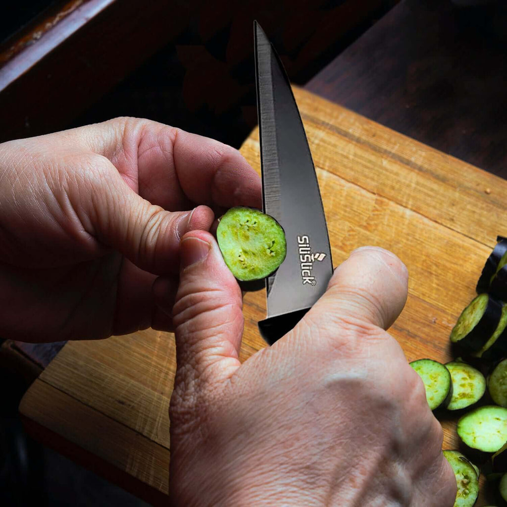 Kitchen Knife Set Kit | Black Magnetic Rack & Sharpener - All - N - 1