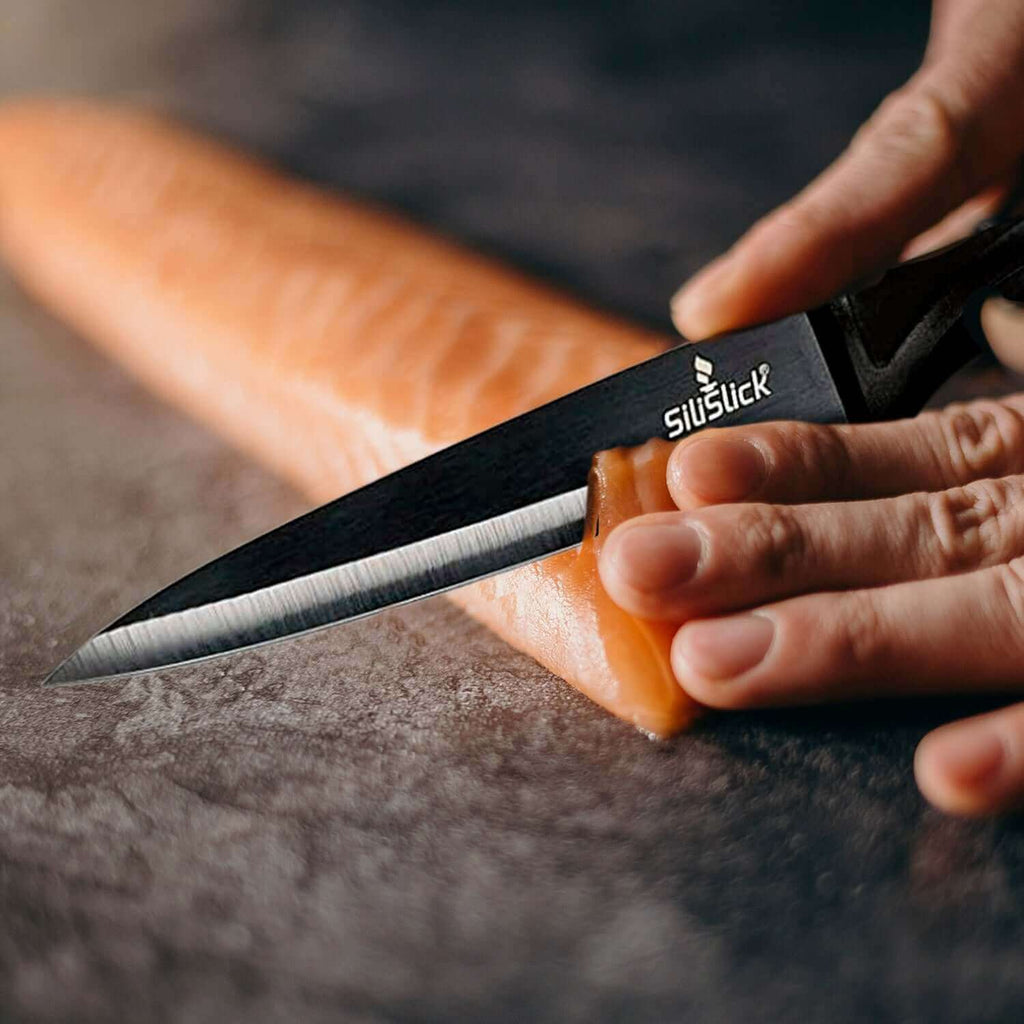 Kitchen Knife Set Kit | Black Magnetic Rack & Sharpener - All - N - 1