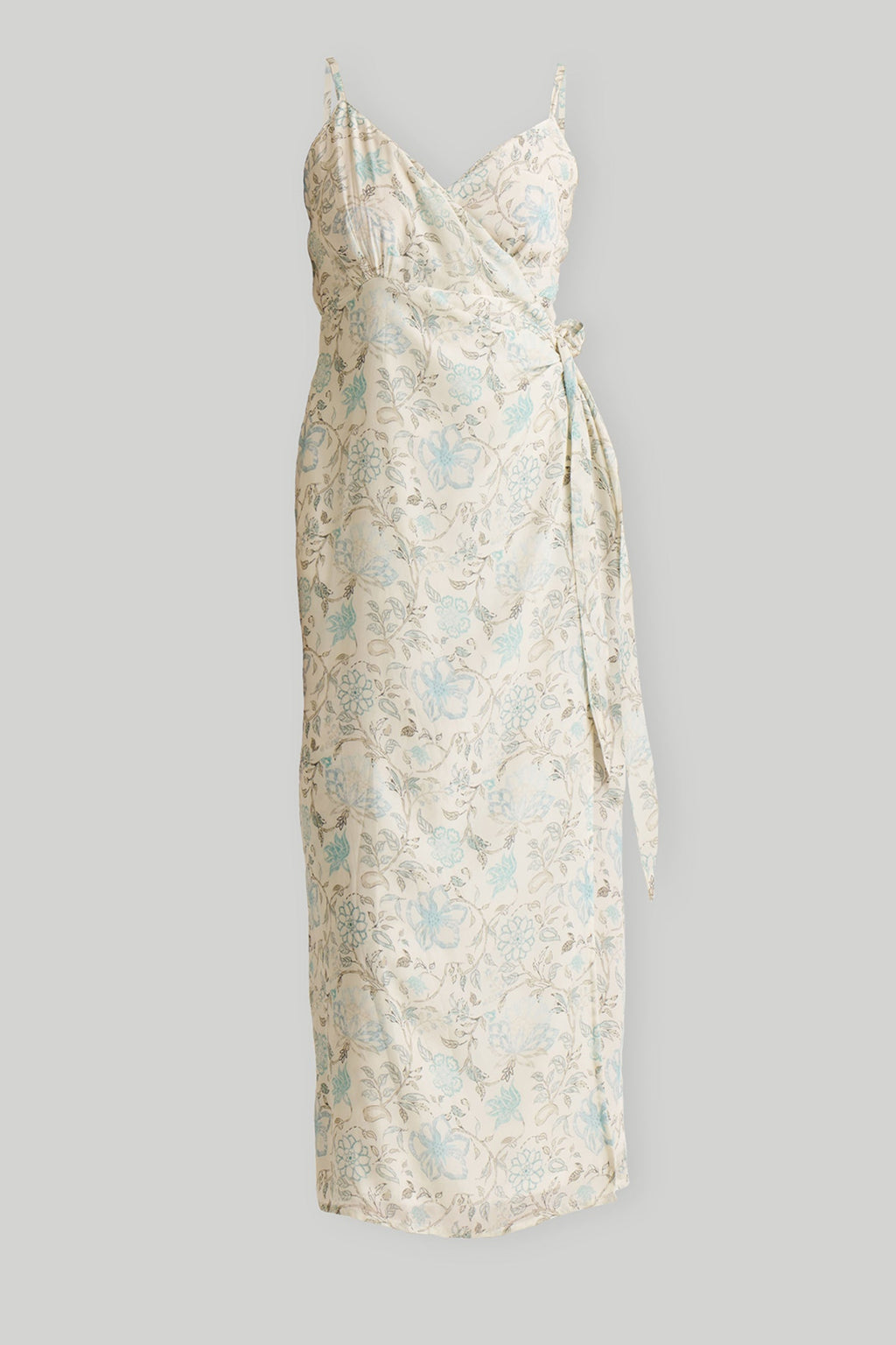 Strappy Wrap Dress in Blue Florals - All - N - 1