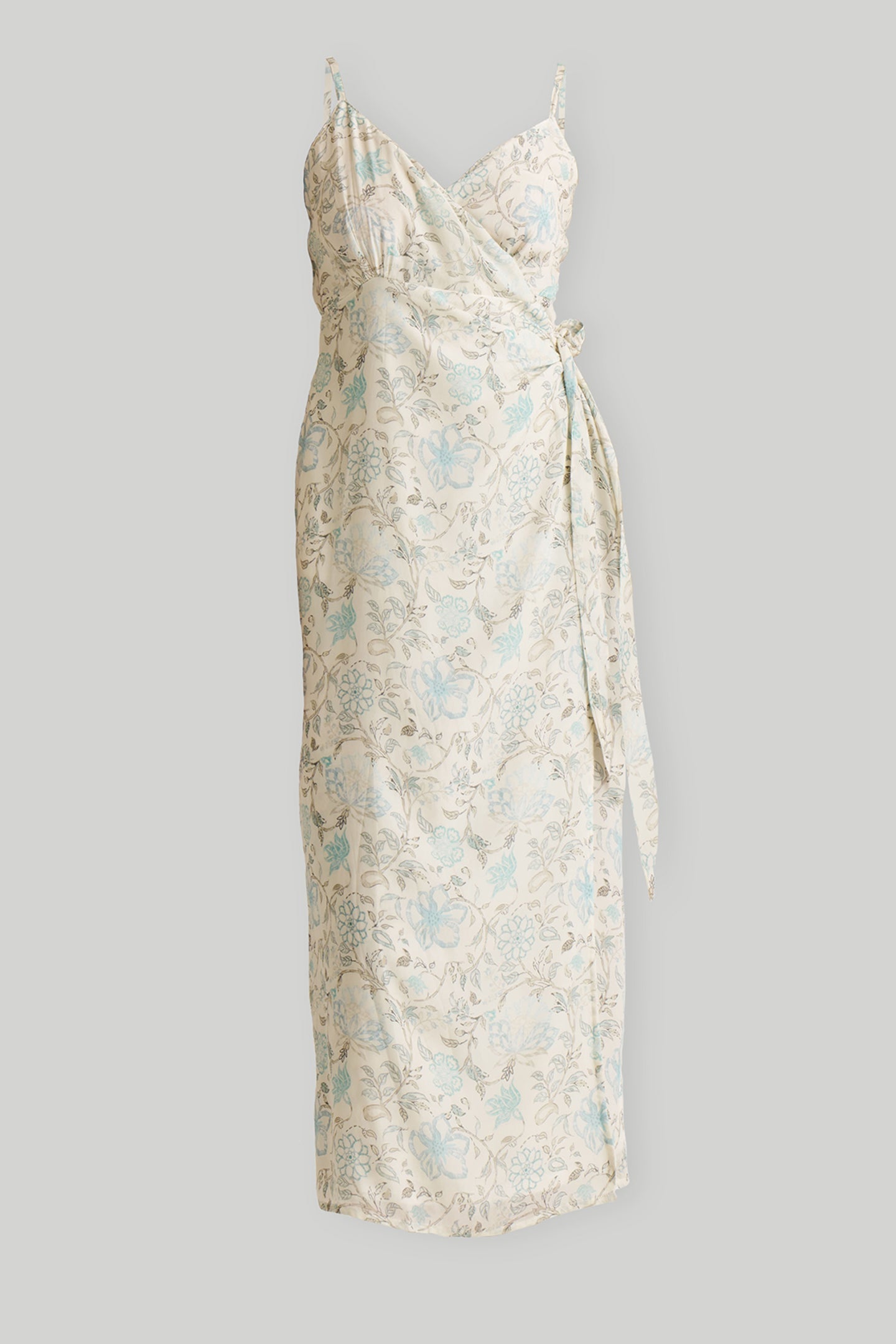 Strappy Wrap Dress in Blue Florals - All - N - 1