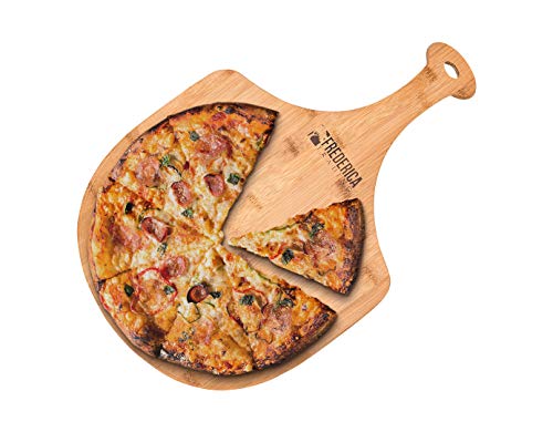 Premium Natural Bamboo Pizza Peel Paddle and Cutting Board (For Pizza, Fruit, Vegetables, Cheese) - All - N - 1