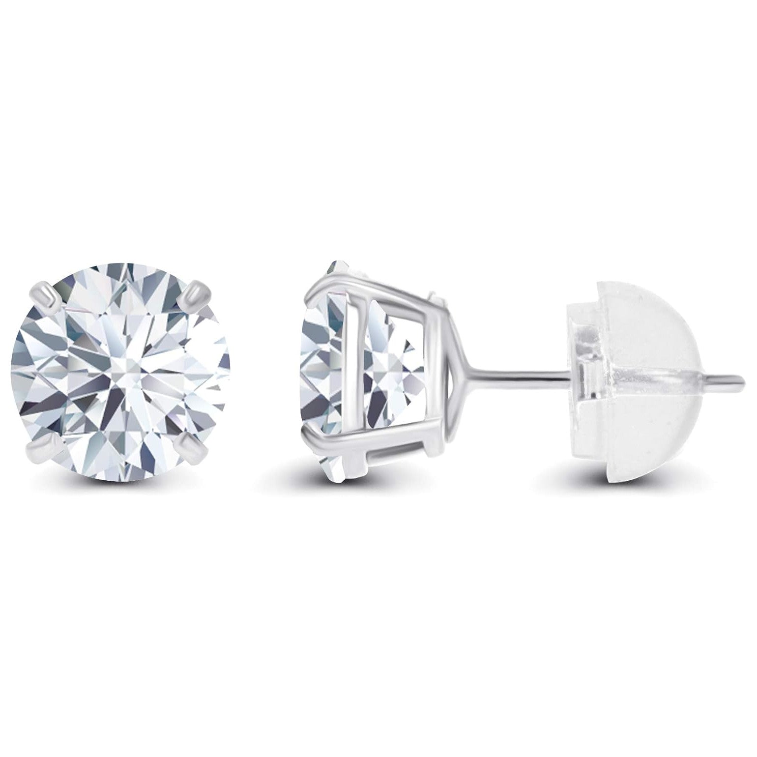 1.50 CTW AGI Certified Lab - Grown Diamond Stud Earrings in 14K White or Yellow Gold | F - G Color | VS Clarity | Ethical Luxury - All - N - 1