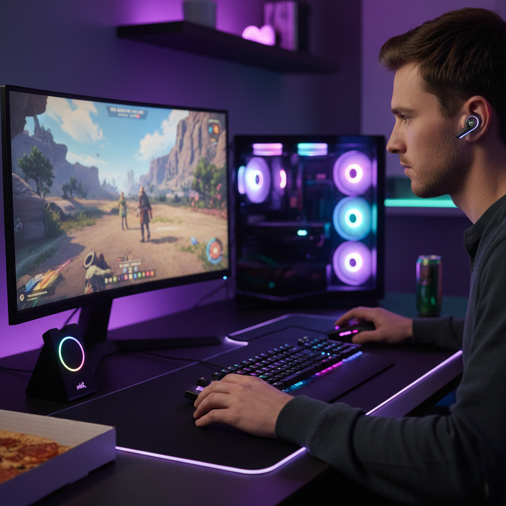 Gaming Earbuds In Use