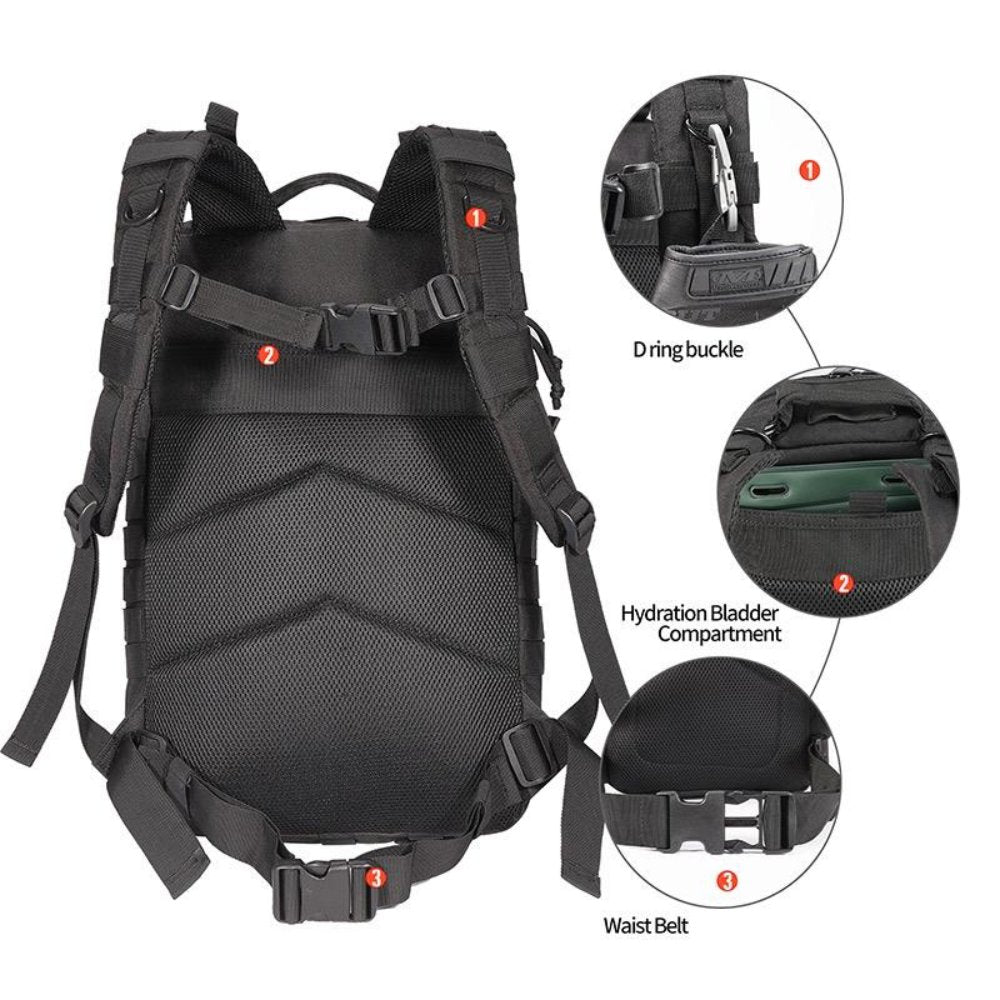 42L Tactical Backpack Bag with USA Patch - All - N - 1