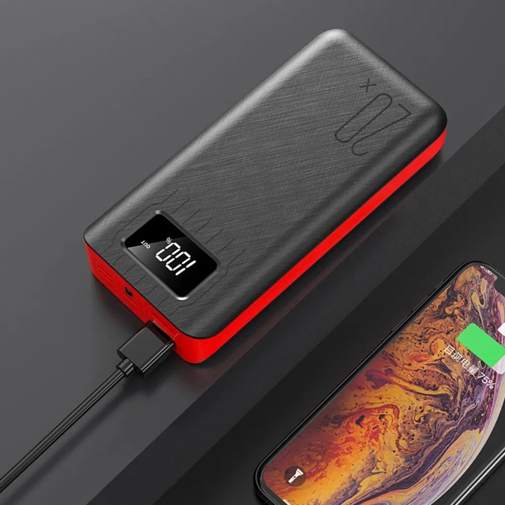 20000mAh External Battery Power Bank Dual USB With LED Flashlight - All - N - 1