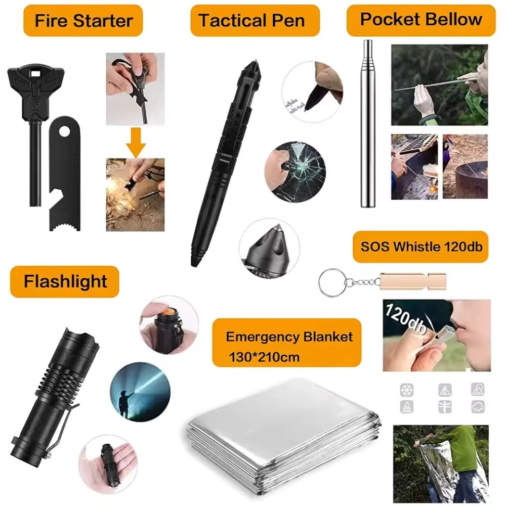 31 Pieces in 1 Bag Survival Gear and Equipment - All - N - 1